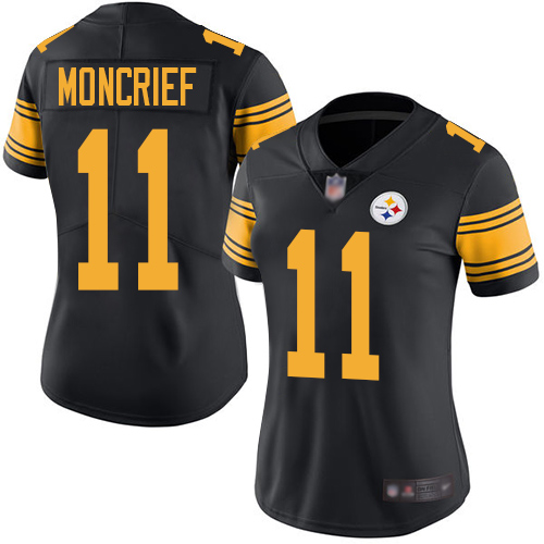 Women Pittsburgh Steelers Football 11 Limited Black Donte Moncrief Rush Vapor Untouchable Nike NFL Jersey